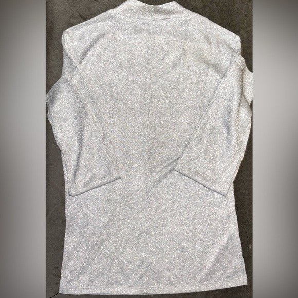 NWT Reformation Bailey Knit Top Silver Sparkle - Picture 4 of 6